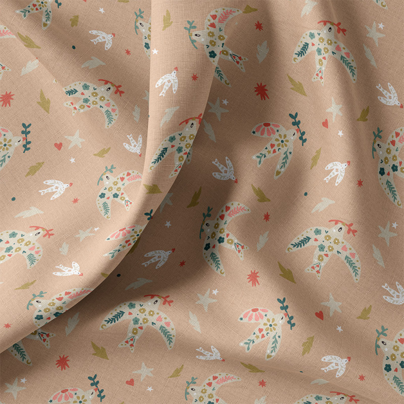 Printed Cotton CELESTE Pink / Coral